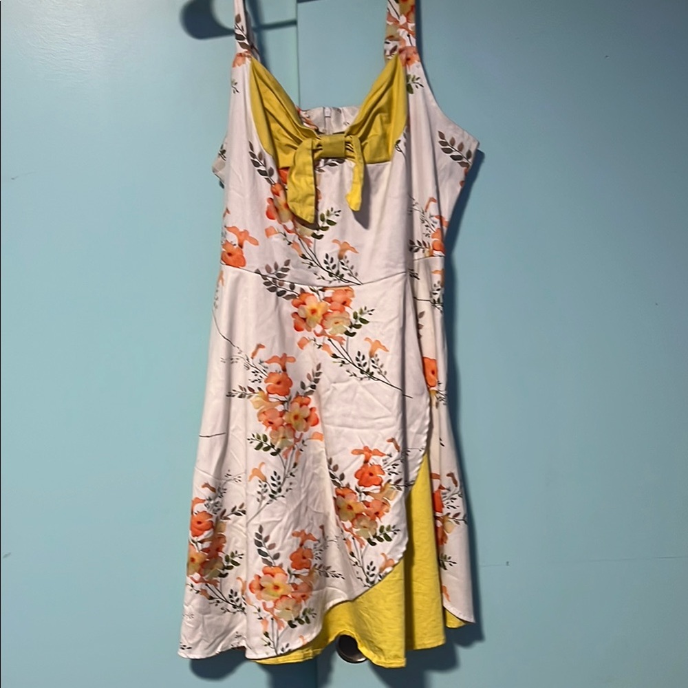 Floral Dress with Yellow Accents